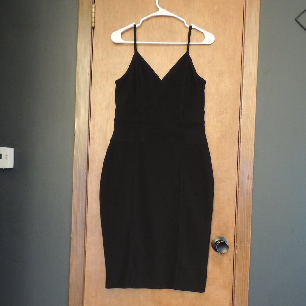 Express Black Zip Back Bodycon Dress Size M